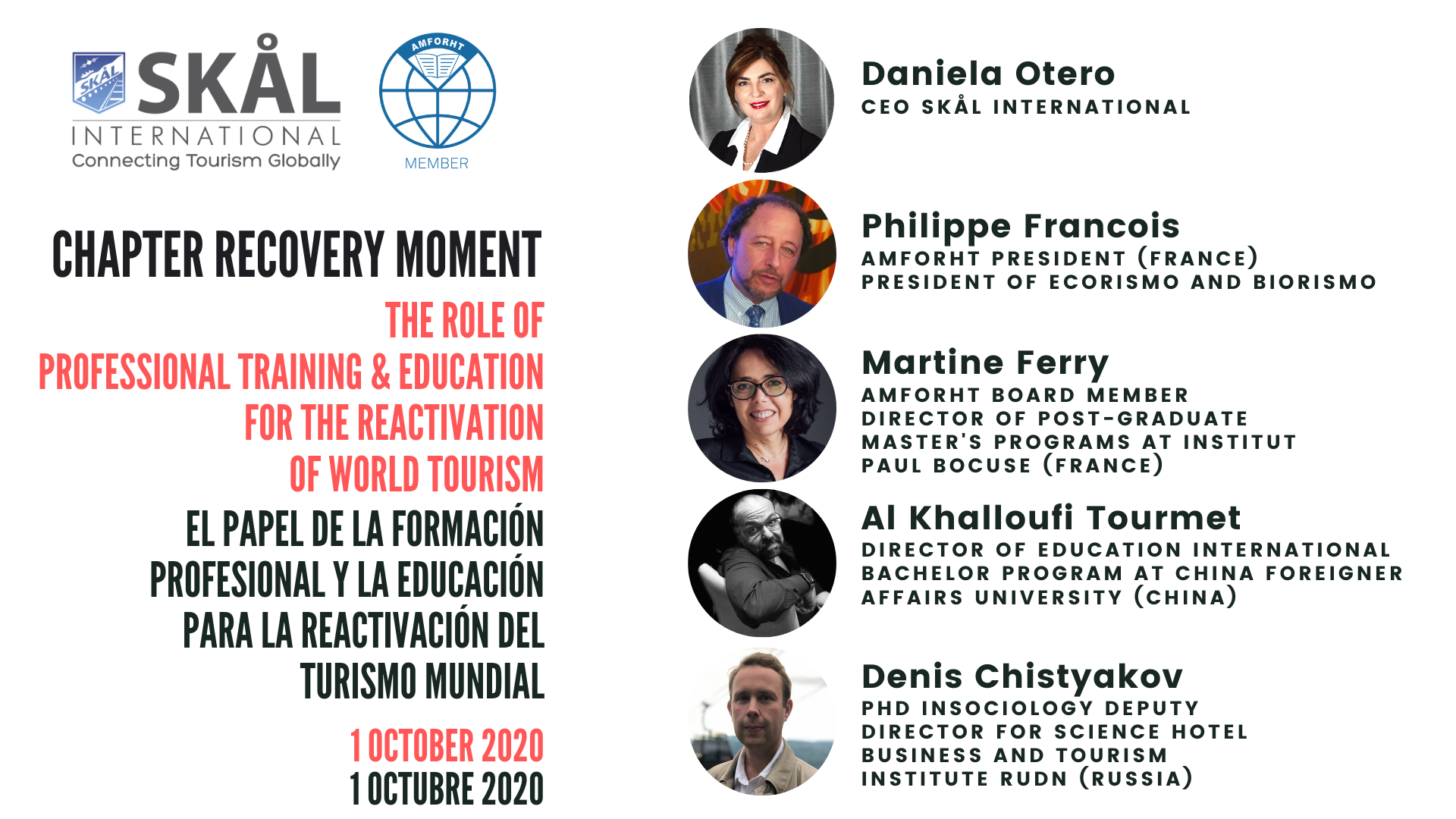 Webinar 'El papel de la formación profesional y la educación para la reactivación del Turismo mundial'